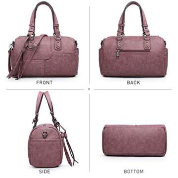 Dasein Women Soft Vegan Leather Barrel Bags Large Hobo Top Handle Work Totes Satchel Handbags Shoulder Purse