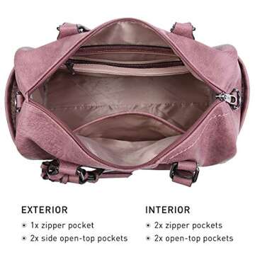 Dasein Women Soft Vegan Leather Barrel Bags Large Hobo Top Handle Work Totes Satchel Handbags Shoulder Purse