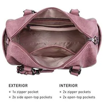 Dasein Women Soft Vegan Leather Barrel Bags Large Hobo Top Handle Work Totes Satchel Handbags Shoulder Purse