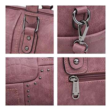 Dasein Women Soft Vegan Leather Barrel Bags Large Hobo Top Handle Work Totes Satchel Handbags Shoulder Purse