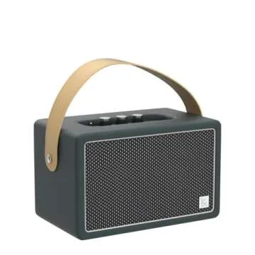 Vintage Bluetooth Speaker, KONEX 40W Leather Portable Wireless Speaker, Bluetooth 4.2 Heavy Bass Music Player, 20H Long Playtime, Outdoor Speaker for Home, Office, Party, Gift for Friend