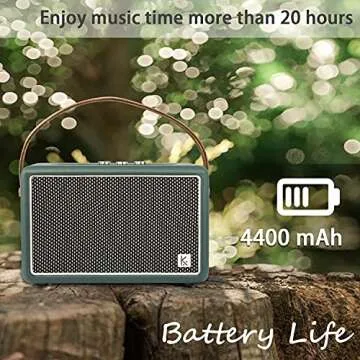 Vintage Bluetooth Speaker, KONEX 40W Leather Portable Wireless Speaker, Bluetooth 4.2 Heavy Bass Music Player, 20H Long Playtime, Outdoor Speaker for Home, Office, Party, Gift for Friend