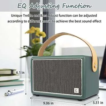 Vintage Bluetooth Speaker, KONEX 40W Leather Portable Wireless Speaker, Bluetooth 4.2 Heavy Bass Music Player, 20H Long Playtime, Outdoor Speaker for Home, Office, Party, Gift for Friend