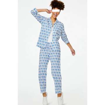 Yiulangde Roller Rabbit Monkey Pajamas Preppy Pjs Cute Pj Pants Sets For Women Y2k Long Sleeve Pajam...