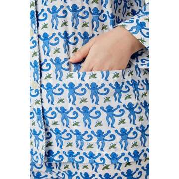 Yiulangde Roller Rabbit Monkey Pajamas Preppy Pjs Cute Pj Pants Sets For Women Y2k Long Sleeve Pajamas Set 2 Piece Loungewear