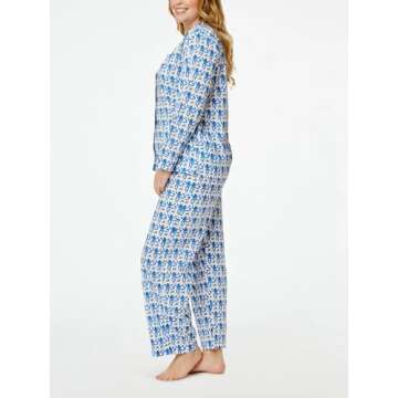 Yiulangde Roller Rabbit Monkey Pajamas Preppy Pjs Cute Pj Pants Sets For Women Y2k Long Sleeve Pajamas Set 2 Piece Loungewear