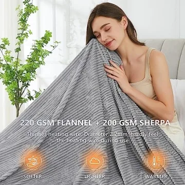 Homemate Heated Blanket Electric Throw for Cozy Warmth