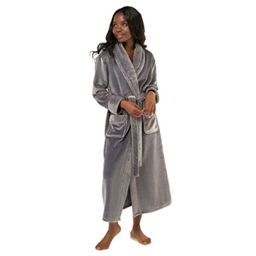 Turquaz Plush Robes For Women, Soft Warm Fleece Bathrobe for Women, Long Comfy Women's Robe