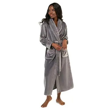 Turquaz Plush Robes For Women, Soft Warm Fleece Bathrobe for Women, Long Comfy Women's Robe
