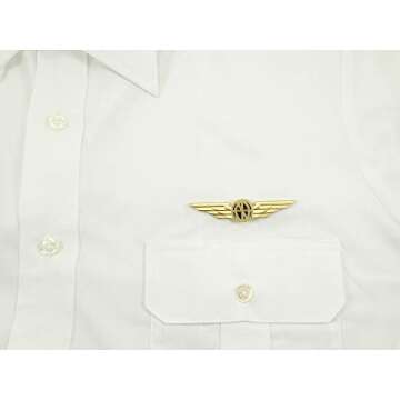 Luso Aviation Pilot Wings Aviator Lapel Pin Gold Must-Have