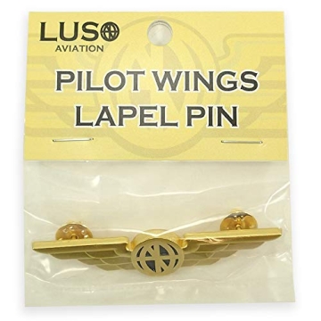 Luso Aviation Pilot Wings Aviator Lapel Pin Gold Must-Have