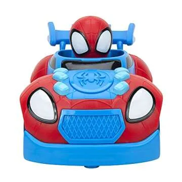 Marvel Spidey and His Amazing Friends Web Crawler RC - Remote-Controlled Vehicle - Features Built-in Super Hero with 4 Controller Functions, Blue & Red