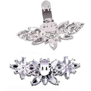 Polkar 2 Pairs Decorative Shoe Clips Jewelry Crystal Decoration Charms Wedding Party Accessories (3 ...