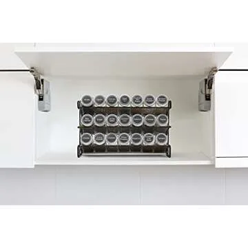 GONGSHI 3 Tier Spice Rack Organizer with 21 Empty Spice Jars, 386 Spice Labels, Pen and Funnel Set f...