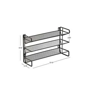 GONGSHI 3 Tier Spice Rack Organizer with 21 Empty Spice Jars, 386 Spice Labels, Pen and Funnel Set for Countertop Cabinet Pantry or Wall Door Mount - Black