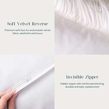 Phantoscope Faux Fur Luxury Pillow Covers 18x18 Inches