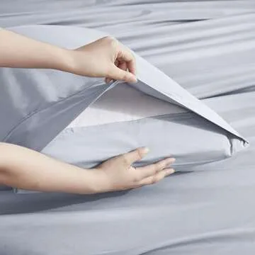 Nestl Extra Deep Pocket King Sheets Set - 6 PC Soft Microfiber Extra Deep Pocket King Size Sheets - Fade Resistant Bedding Sheets & Pillowcases - King, Ice Blue