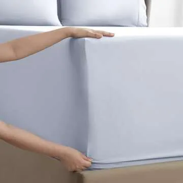 Nestl Extra Deep Pocket King Sheets Set - 6 PC Soft Microfiber Extra Deep Pocket King Size Sheets - Fade Resistant Bedding Sheets & Pillowcases - King, Ice Blue