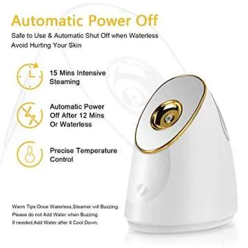 Nano Ionic Facial Steamer, Face Steamer for Deep Cleaning, Unclog Pores, Moisturize, Face Spa, 15 Min Warm Mist Humidifier Face Steamer with Blackhead Remover Kit, Hairband, Mask Brush