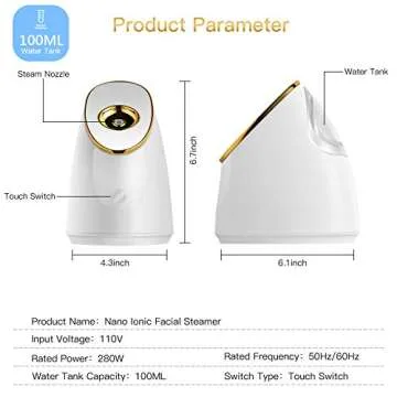 Nano Ionic Facial Steamer, Face Steamer for Deep Cleaning, Unclog Pores, Moisturize, Face Spa, 15 Min Warm Mist Humidifier Face Steamer with Blackhead Remover Kit, Hairband, Mask Brush