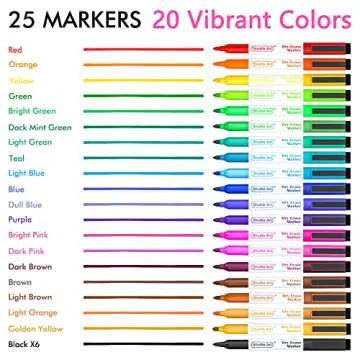 Shuttle Art Dry Erase Markers 25 Pack 20 Colors