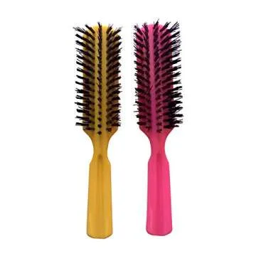 Eco Style Gel Black Castor & Flaxseed Oil, 32 oz (Including 3 Piece Rat Tail Hair Comb Set & 2 pc Colorful Handle Nylon Bristles Brushes)