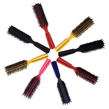 Eco Style Gel Black Castor & Flaxseed Oil, 32 oz (Including 3 Piece Rat Tail Hair Comb Set & 2 pc Colorful Handle Nylon Bristles Brushes)