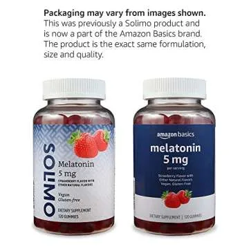 Amazon Basics Melatonin Gummies 5mg 120 Count Strawberry