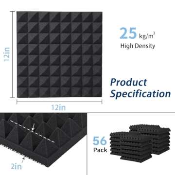 Fvkind Soundproof Wall Panels - Self-Adhesive Acoustic Foam