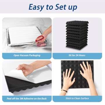Fvkind Soundproof Wall Panels - Self-Adhesive Acoustic Foam