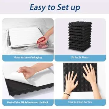 Fvkind Soundproof Wall Panels - Self-Adhesive Acoustic Foam