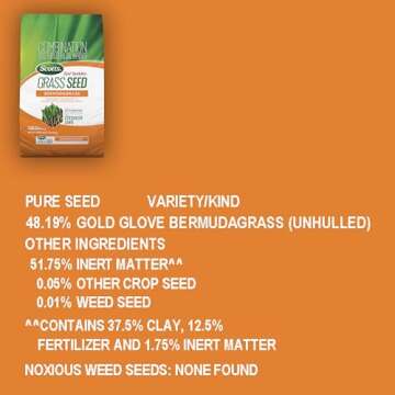 Scotts Turf Builder Grass Seed Bermudagrass with Fertilizer & Soil Improver, Drought-Tolerant, 1 lb.