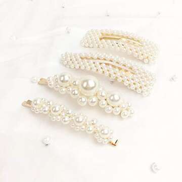 Joyeah 10PCS Sweet White Pearl Hair Clips for Women Girls,Elegant Flower Hair Clips Wedding Bridal Hair Barrettes Accessories