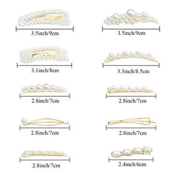 Joyeah 10PCS Sweet White Pearl Hair Clips for Women Girls,Elegant Flower Hair Clips Wedding Bridal Hair Barrettes Accessories
