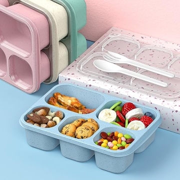 Bento Box 4 Pack Meal Prep Containers for Healthy Lunches