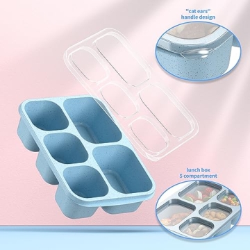 Bento Box 4 Pack Meal Prep Containers for Healthy Lunches