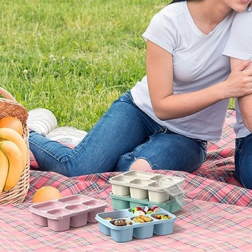 Bento Box 4 Pack Meal Prep Containers for Healthy Lunches