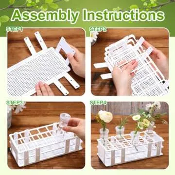 Willinglong 11 Pcs 60ml Large Floral Tubes with Rack Holder Set for Milkweed Cuttings Large Floral Water Tubes Detachable Flower Holders for Monarch Butterfly Habitat Flower Arrangements