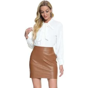 Stylish Fahsyee Women's Faux Leather Skirt for All Occasions