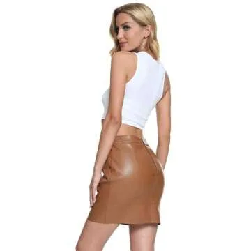 Stylish Fahsyee Women's Faux Leather Skirt for All Occasions