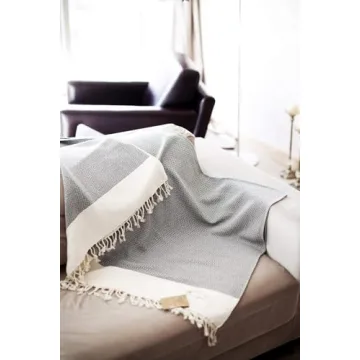 SMYRNA Vintage Turkish Cotton Throw Blanket Boho Chic