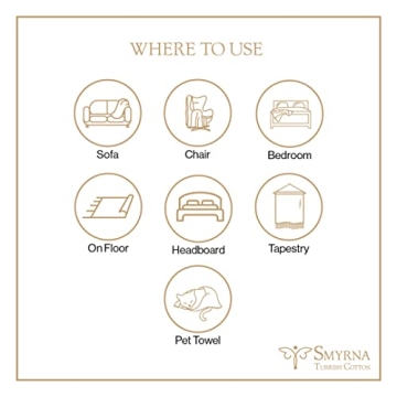 SMYRNA Vintage Turkish Cotton Throw Blanket Boho Chic