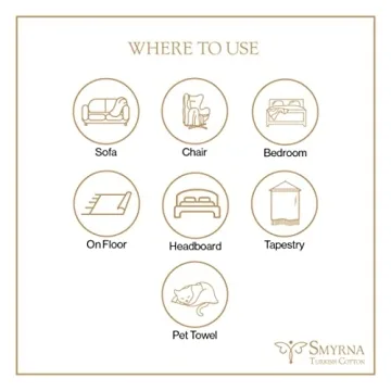 SMYRNA Vintage Turkish Cotton Throw Blanket Boho Chic