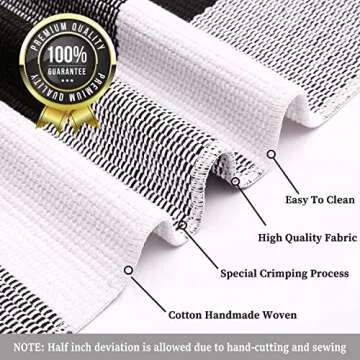 KILOCOCO Buffalo Plaid Checkered Rug - Door Mat Outdoor, Black and White Outdoor, Cotton Washable Front Door Rug Layered Doormats for Front Porch/Farmhouse/Entryway, 27.5x43 Inches