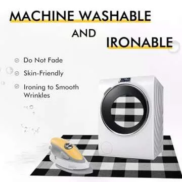 KILOCOCO Buffalo Plaid Checkered Rug - Door Mat Outdoor, Black and White Outdoor, Cotton Washable Front Door Rug Layered Doormats for Front Porch/Farmhouse/Entryway, 27.5x43 Inches