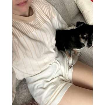 Arssm 2 Piece Sets for Women Casual Knitted Striped Crewneck Pullover Long Sleeve Sweater Shorts Lounge Outfits (Apricot-S)