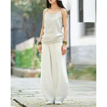 Stylish IXIMO Women's Cotton Linen Baggy Pants for Comfort