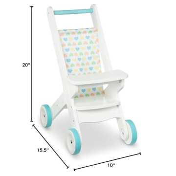 Melissa & Doug Wooden Doll Stroller for Kids - Durable & Stylish