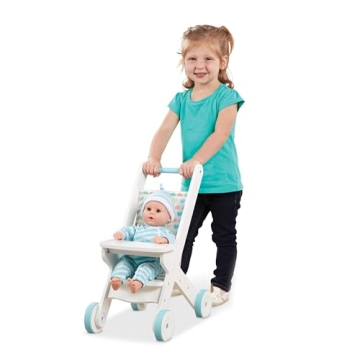 Melissa & Doug Wooden Doll Stroller for Kids - Durable & Stylish