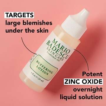 Mario Badescu Buffering Lotion Blemish Spot Treatment for Face with Potent Zinc Oxide, Niacinamide and B Vitamins | Overnight Treatment Serum that Targets Large Blemishes Under the Skin | 1 Fl Oz